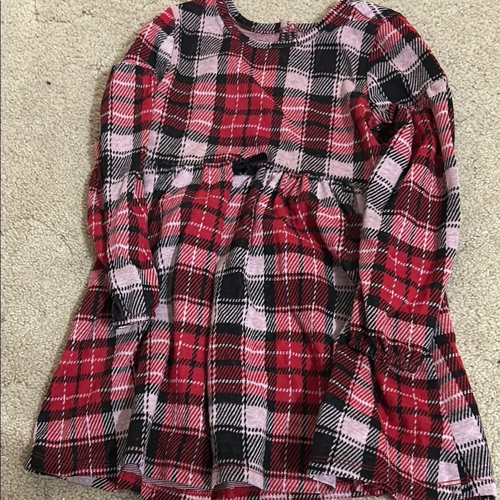 Plaid Long-Sleeve Dress